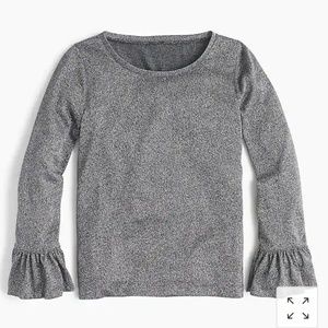 J. Crew Sparkle Bell Sleeve Top NWOT
